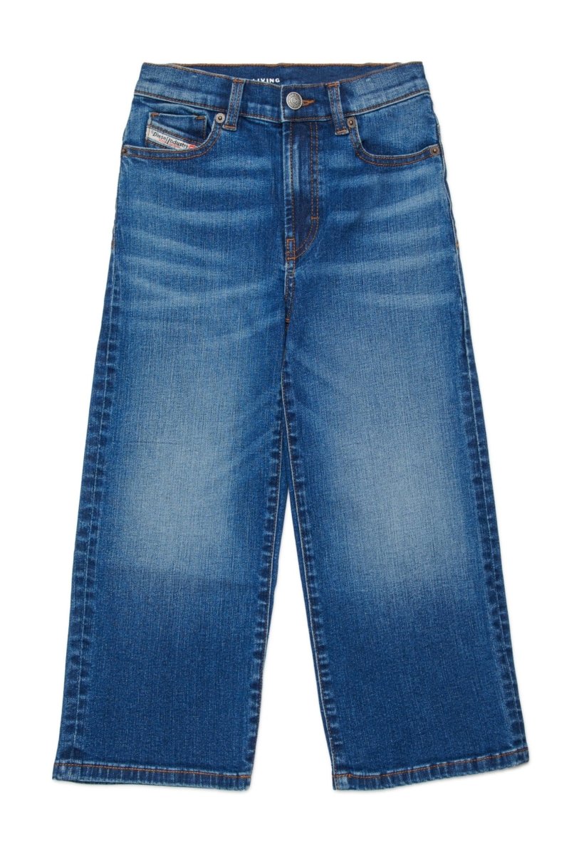 JEANS BLU CON LOGO SUL RETRO ROSSO DIESEL - immagine 2