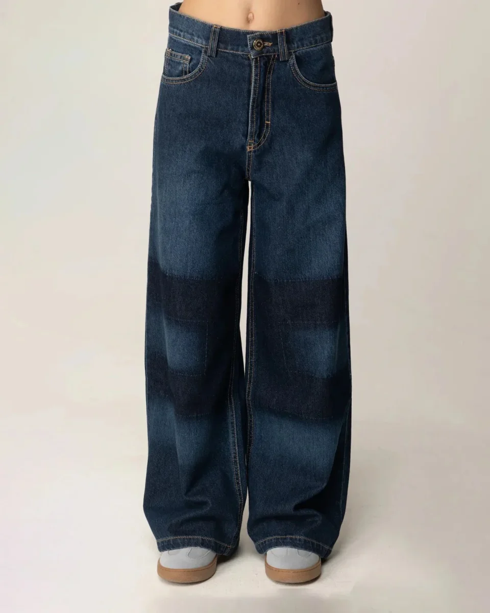 JEANS BLU SCURO CON IMPRONTA DOPPIA SFUMATA ELISABETTA FRANCHI - immagine 3