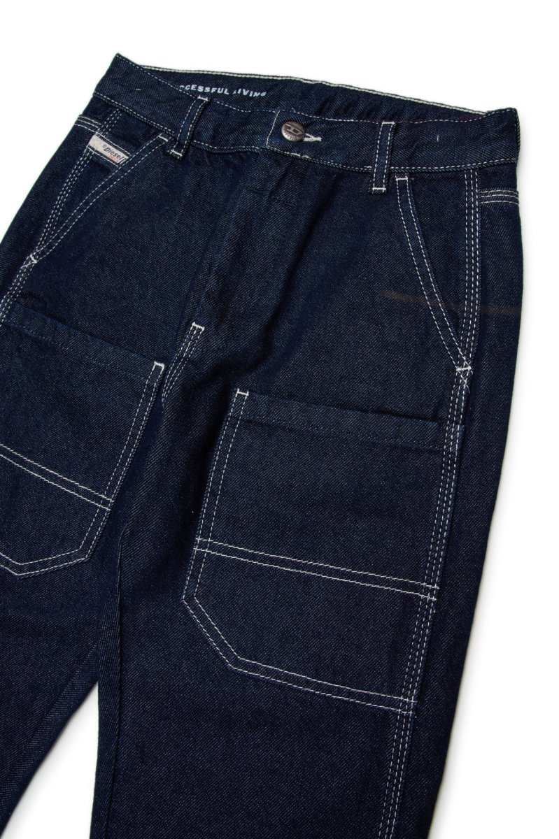 JEANS BLU SCURO CON LOGO SUL RETRO DIESEL - immagine 5