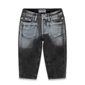 JEANS DENIM NERO CON EFFETTO ACID WASH ICEBERG
