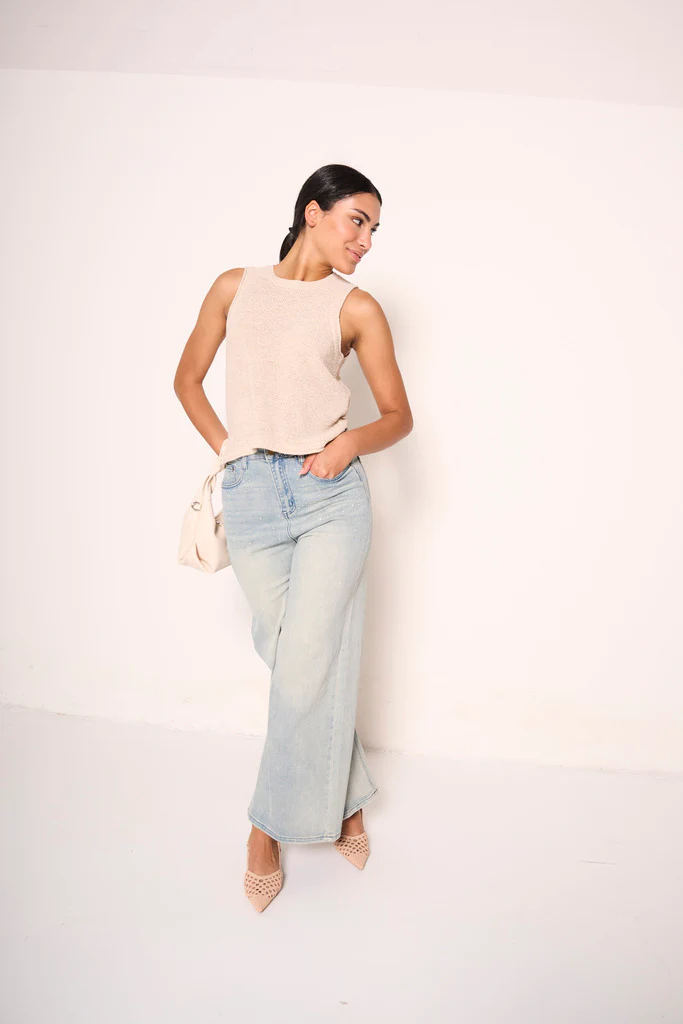 Jeans a gamba larga in denim chiaro - immagine 3