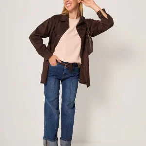 Jeans dritto con risvolto donna