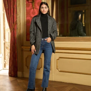 Jeans dritto con spacchetto