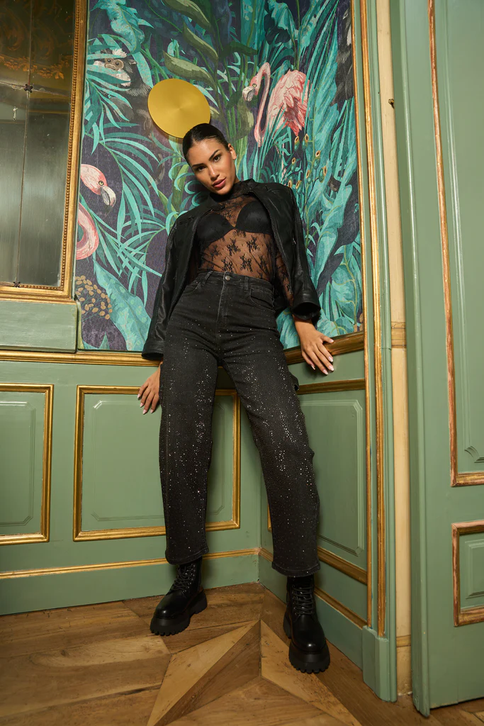 Jeans donna con strass - immagine 2