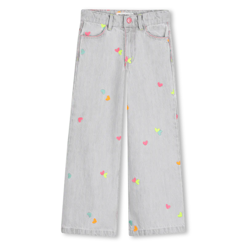 JEANS GRIGIO CON CUORI FLUO BILLIEBLUSH