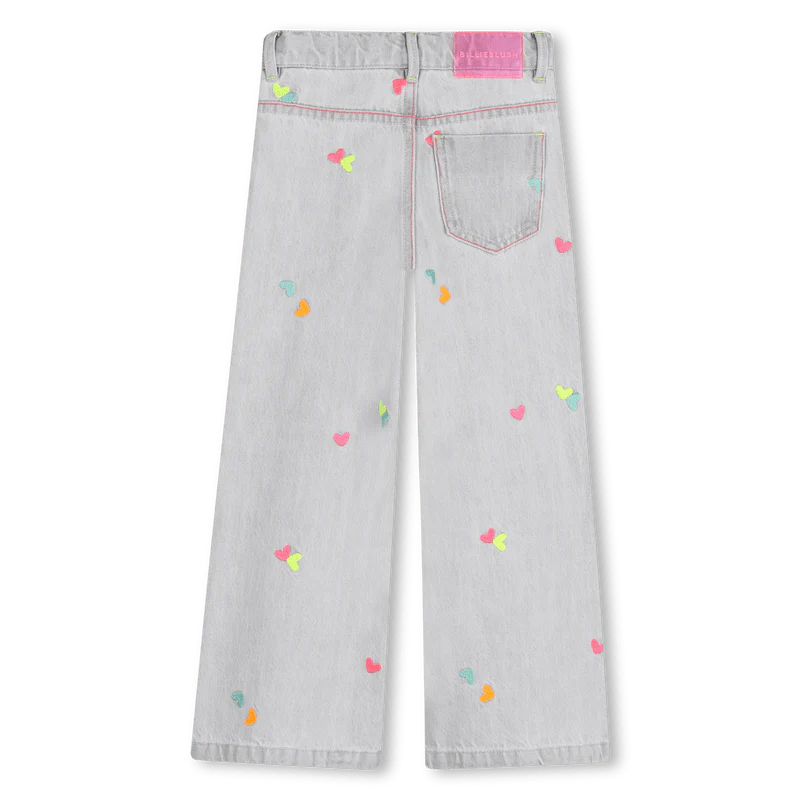 JEANS GRIGIO CON CUORI FLUO BILLIEBLUSH - immagine 3