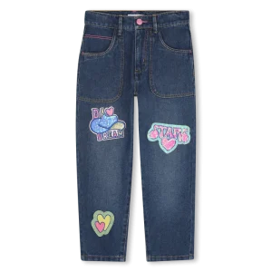 JEANS IN DENIM BLU SCURO CON STAMPE BILLIEBLUSH