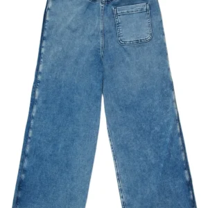 JEANS IN DENIM CON BOTTONI LATERALI CON LOGO ROSSO DIESEL