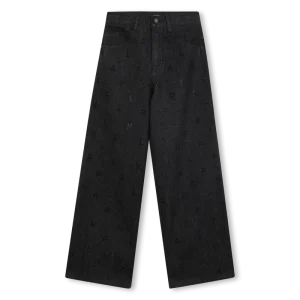JEANS NERO CON LOGO BRILLANTINATO KARL LAGERFELD