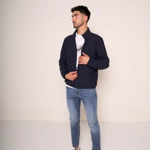 Jeans slim fit in denim elasticizzato con dettagli a contrasto