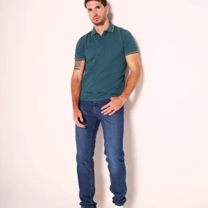 Jeans uomo con cuciture a contrasto