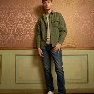 Jeans uomo dritti con baffature