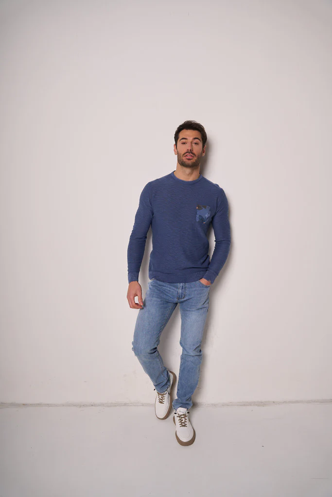 Jeans uomo blu lavaggio chiaro slim fit - immagine 2