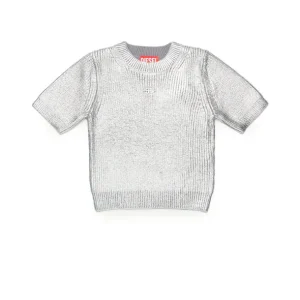 MAGLIA A COSTE GRIGIO METALLIZZATA DIESEL