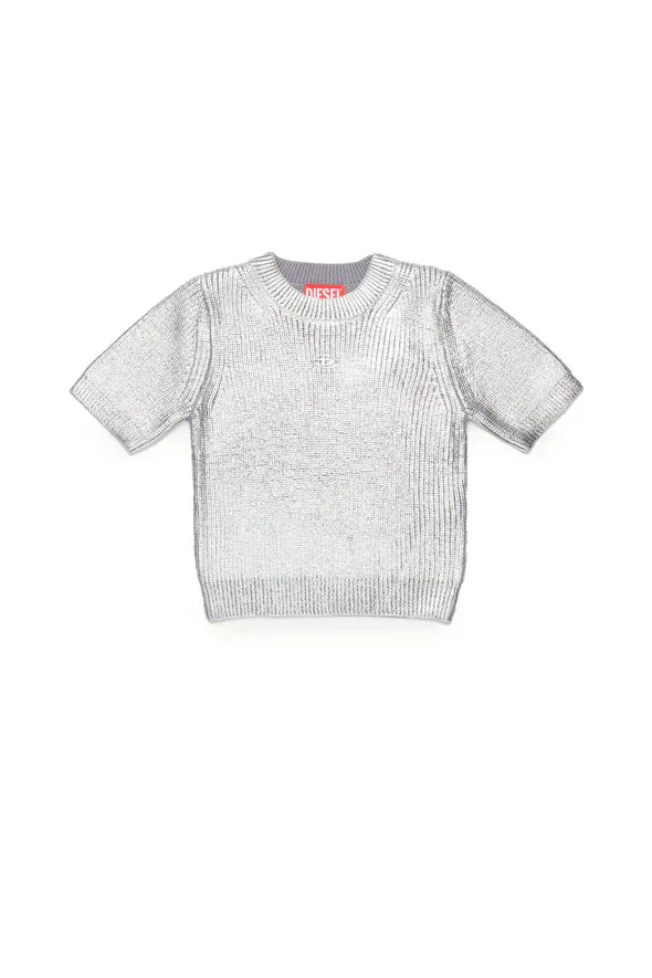 MAGLIA A COSTE GRIGIO METALLIZZATA DIESEL