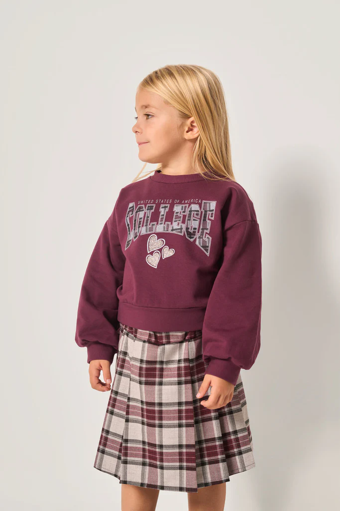 Felpa cropped con scritta bambina - immagine 3