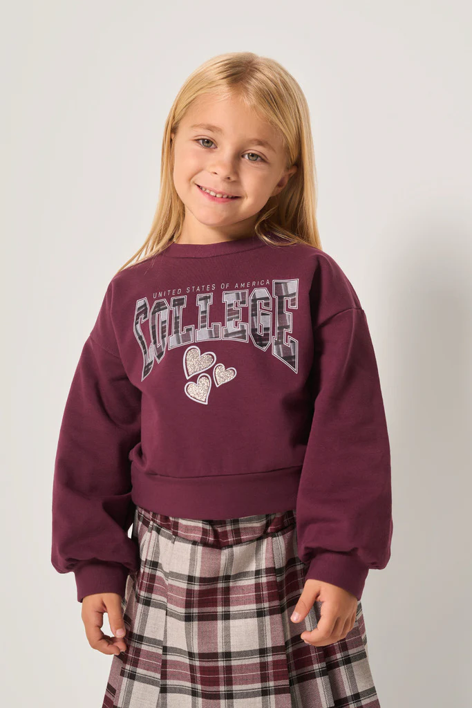 Felpa cropped con scritta bambina - immagine 2