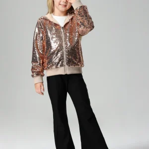 Felpa zippata tutta paillettes