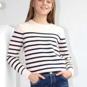 Maglia a righe con bottoncini