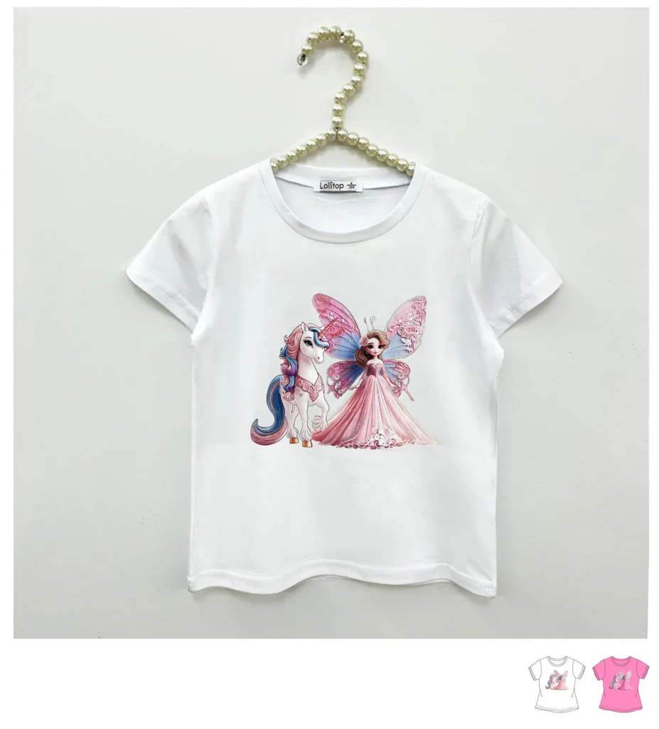 Maglietta da bambina con stampa al centro - immagine 2