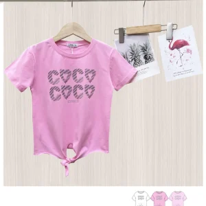 Maglietta da bambina con fiocco in vita