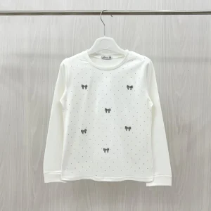 Maglia a maniche lunghe con fiocchetti glitter