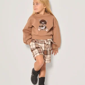 Felpa con stampa orso da bambina