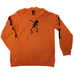 Felpa con scheletro in rilievo