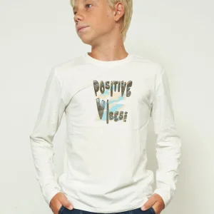 Maglia con scritta "Positive Vibes"