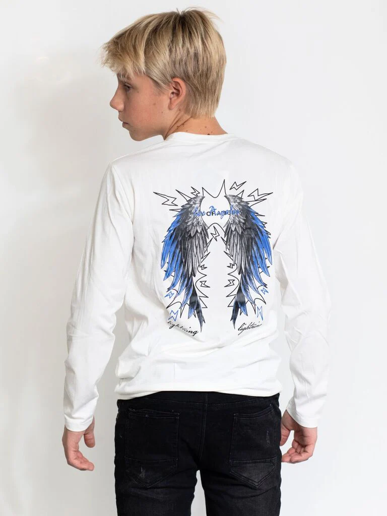 T-shirt con scritta e ali - immagine 3