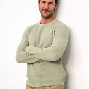 Pullover girocollo in trama