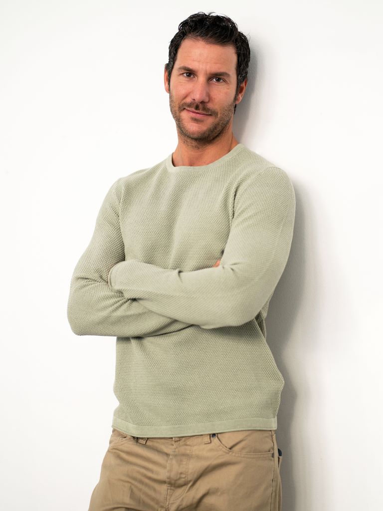 Pullover girocollo in trama