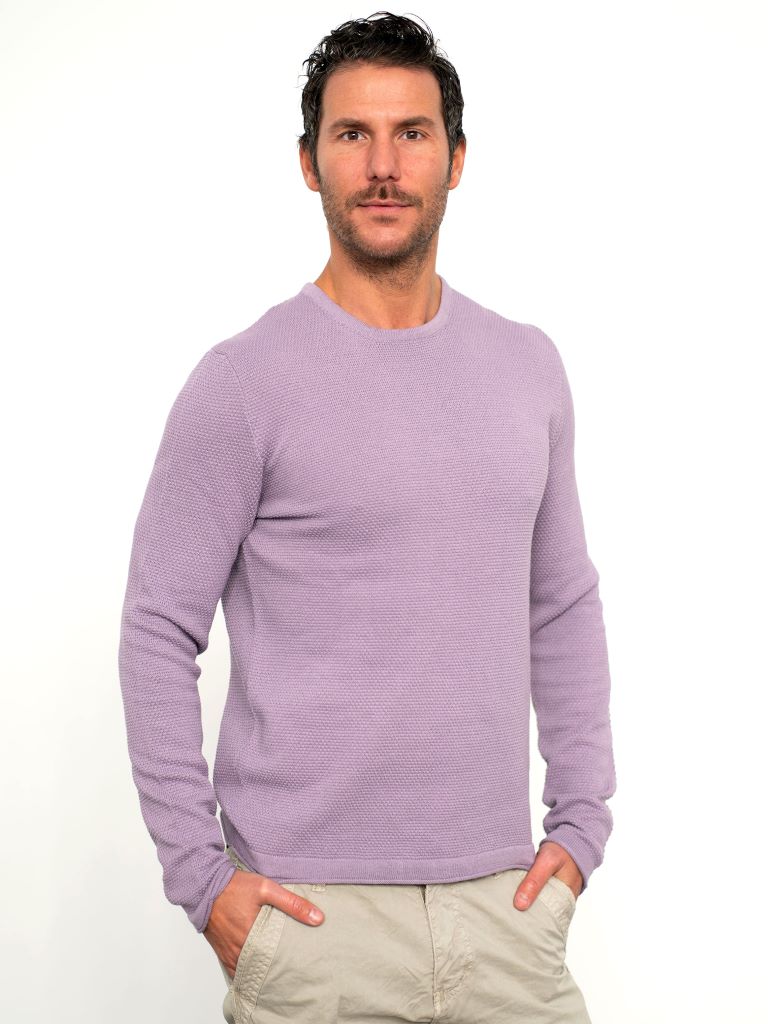 Pullover girocollo in trama - immagine 5