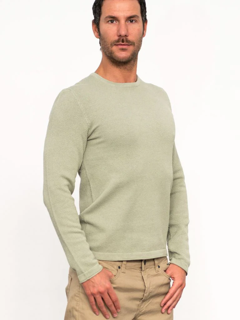 Pullover girocollo in trama - immagine 3