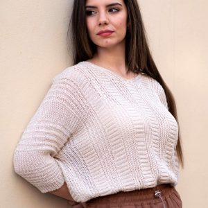 Maglia traforata con lurex