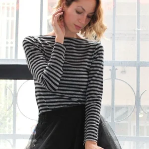Maglia a righe brillantinate
