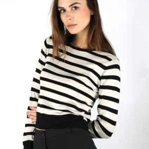 Girocollo a righe con bordi