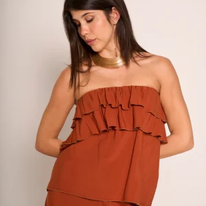 Top a balze senza spalline