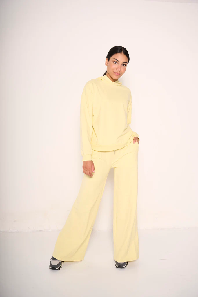 Felpa con cappuccio giallo chiaro - immagine 4