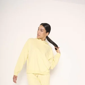 Felpa con cappuccio giallo chiaro