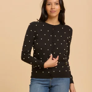 Cardigan con perle applicate