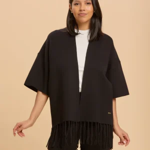 Cardigan aperto con frange