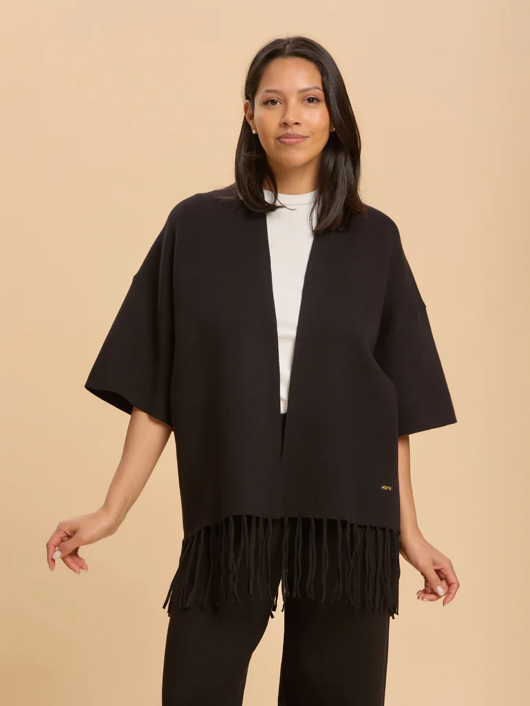 Cardigan aperto con frange - immagine 2