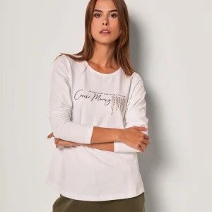 Maglia manica lunga girocollo con decorazione