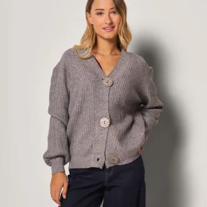Cardigan con maxi bottoni