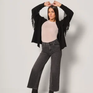 Cardigan con frange donna