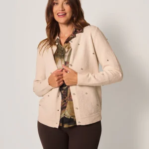 Cardigan con dettagli gioiello donna