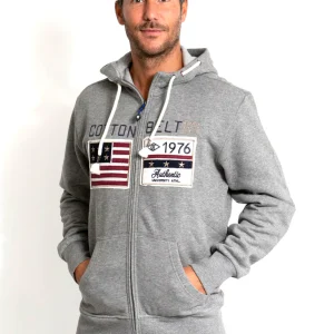 Felpa con zip e patch