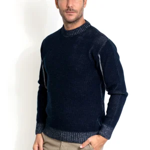 Maglia girocollo con contrasti