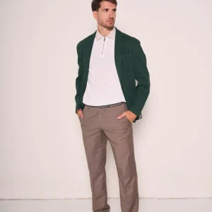 Polo con zip e collo a costine